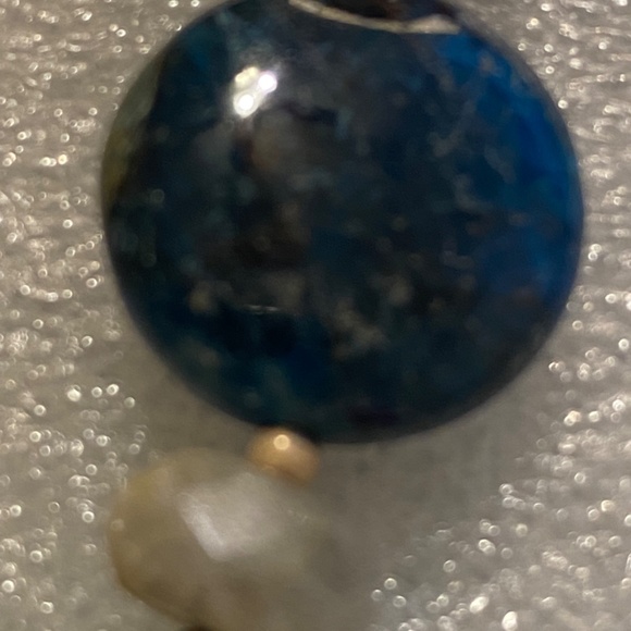 Black Labradorite and Flower Jade Necklace and Earrings Set - Picture 6 of 12